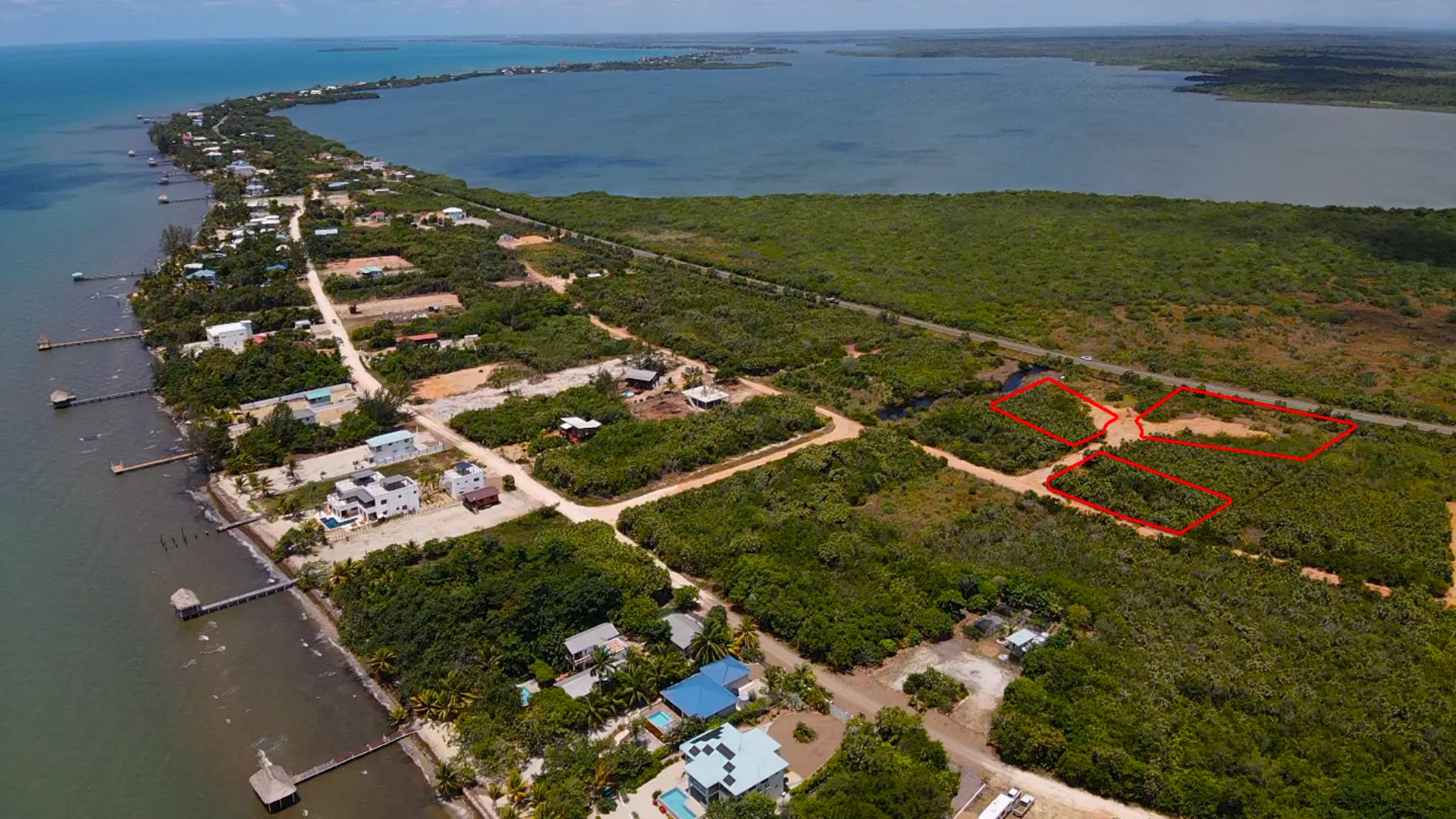 Three Beach Access Lots for Sale in Caribbean Way, Placencia Peninsula