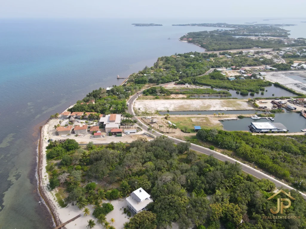 beachfront land for sale in Belize – Placencia Peninsula view – JP Real Estate Group