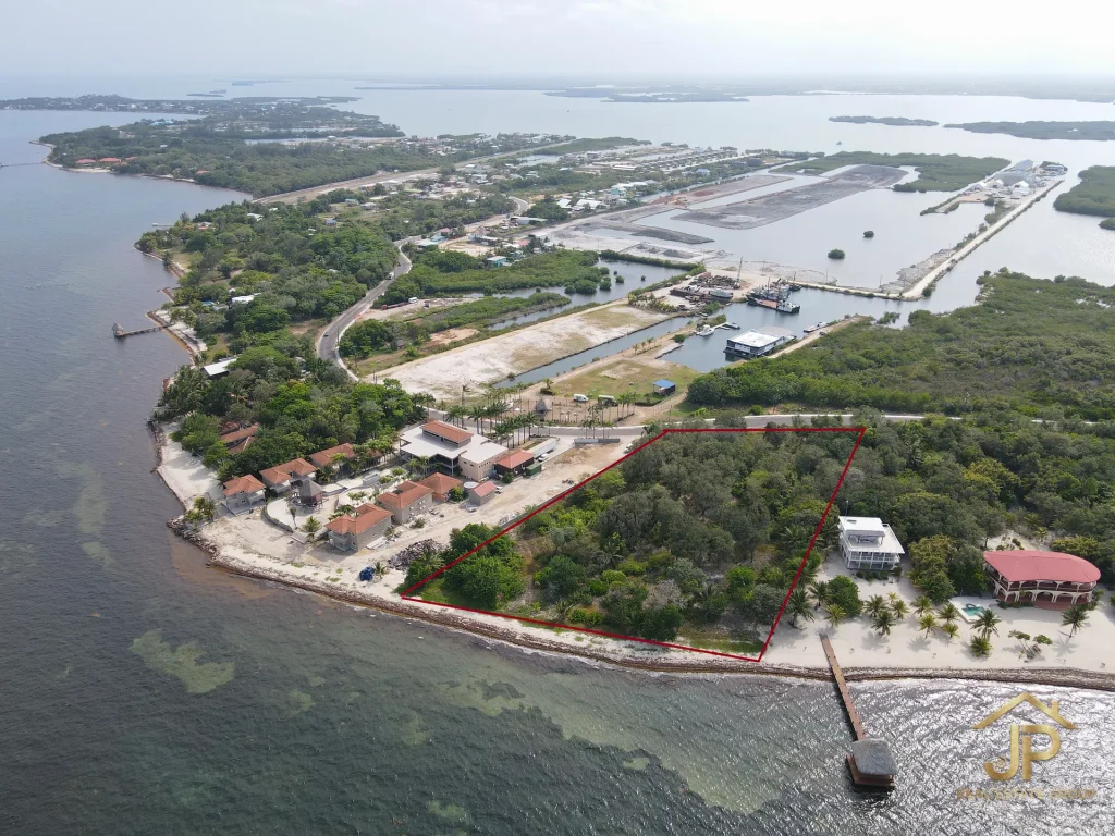 beachfront land for sale in Belize – Placencia Peninsula view – JP Real Estate Group