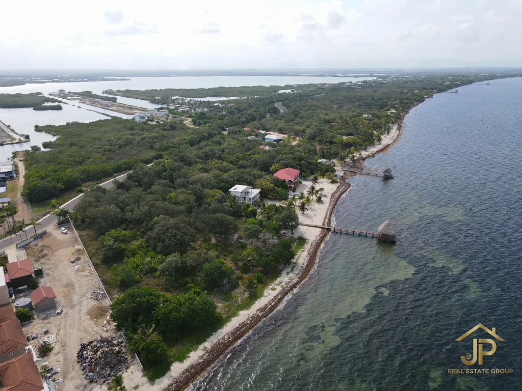 beachfront land for sale in Belize – Placencia Peninsula view – JP Real Estate Group