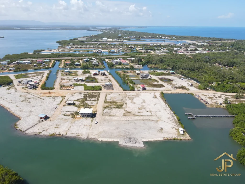 waterfront lot for sale in Belize - Harbour Place Placencia view - JP Real Estate Group
