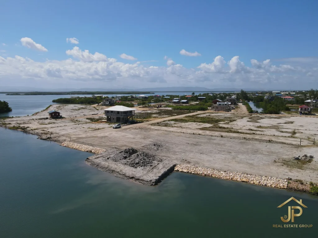 waterfront lot for sale in Belize - Harbour Place Placencia view - JP Real Estate Group