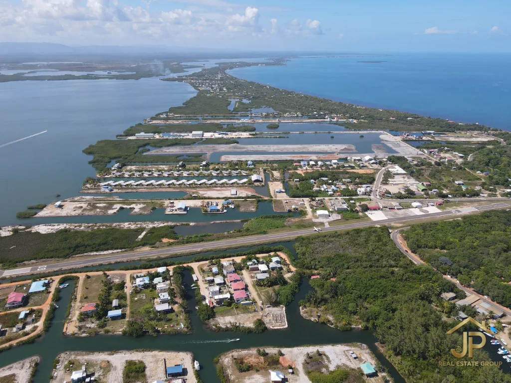 waterfront lot for sale in Belize - Harbour Place Placencia view - JP Real Estate Group