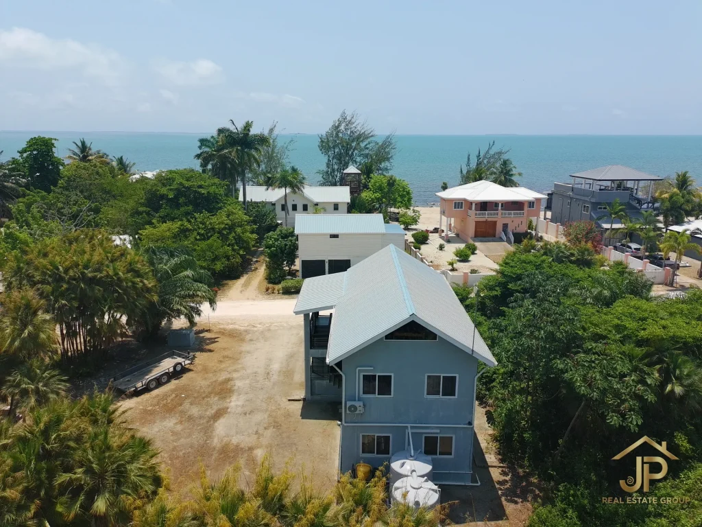Covered veranda at Caribbean Way duplex for sale