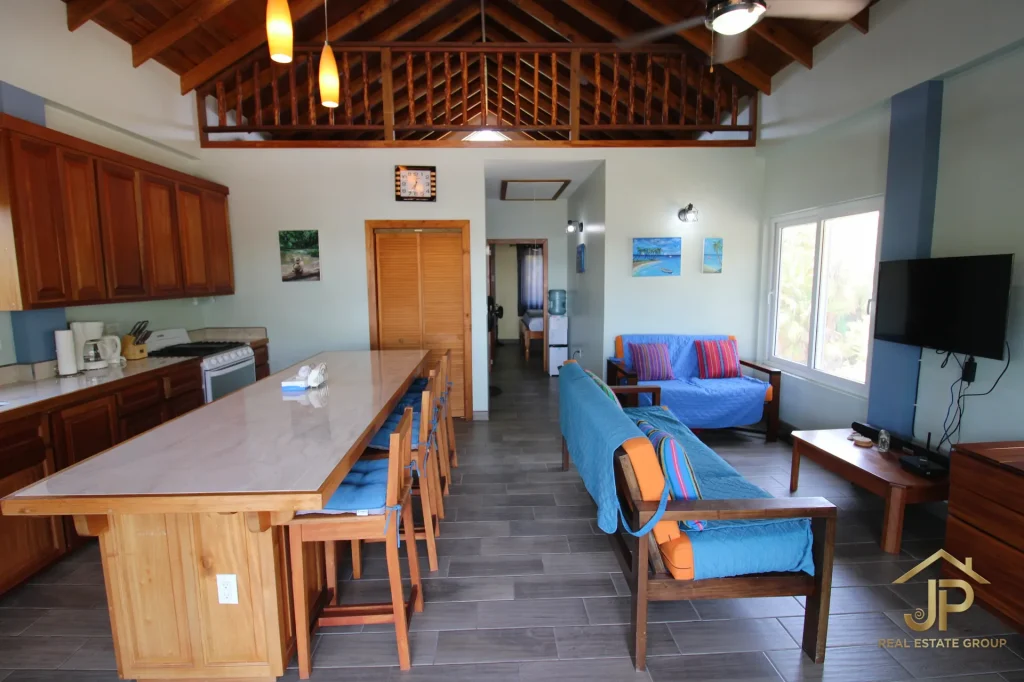 Kitchen and dining area in Caribbean Way duplex