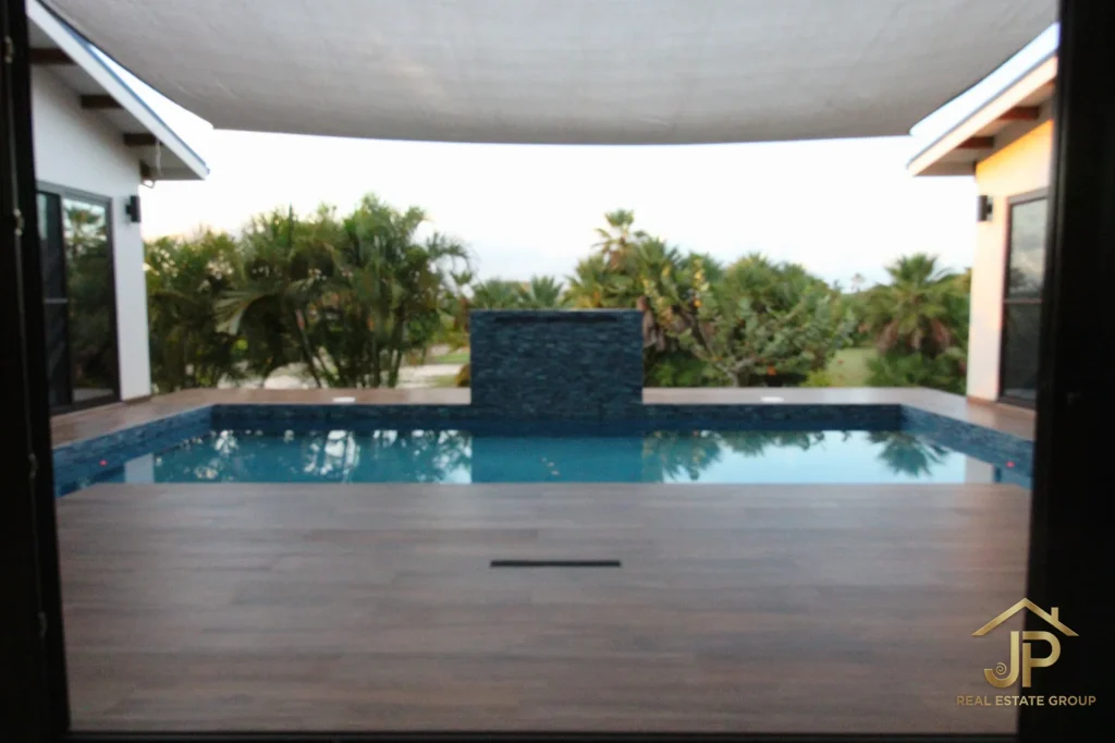 Living room in furnished Naia home on Placencia Peninsula