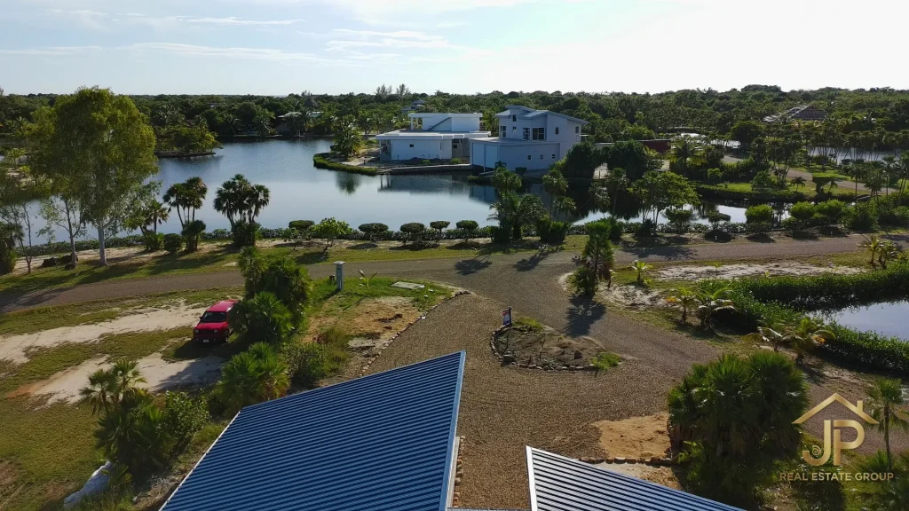Driveway and landscaping at Naia waterfront property