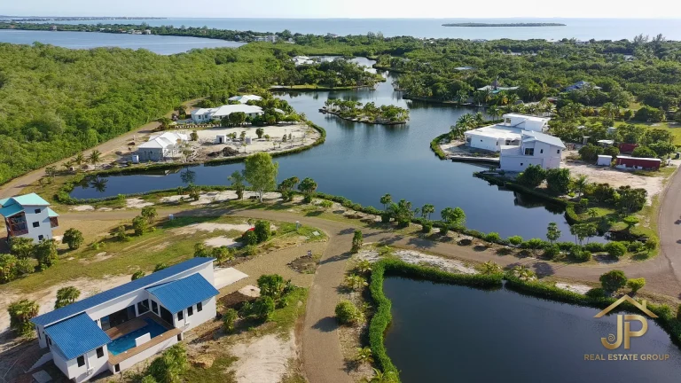 Exterior of Naia lagoonfront home for sale in Placencia Belize