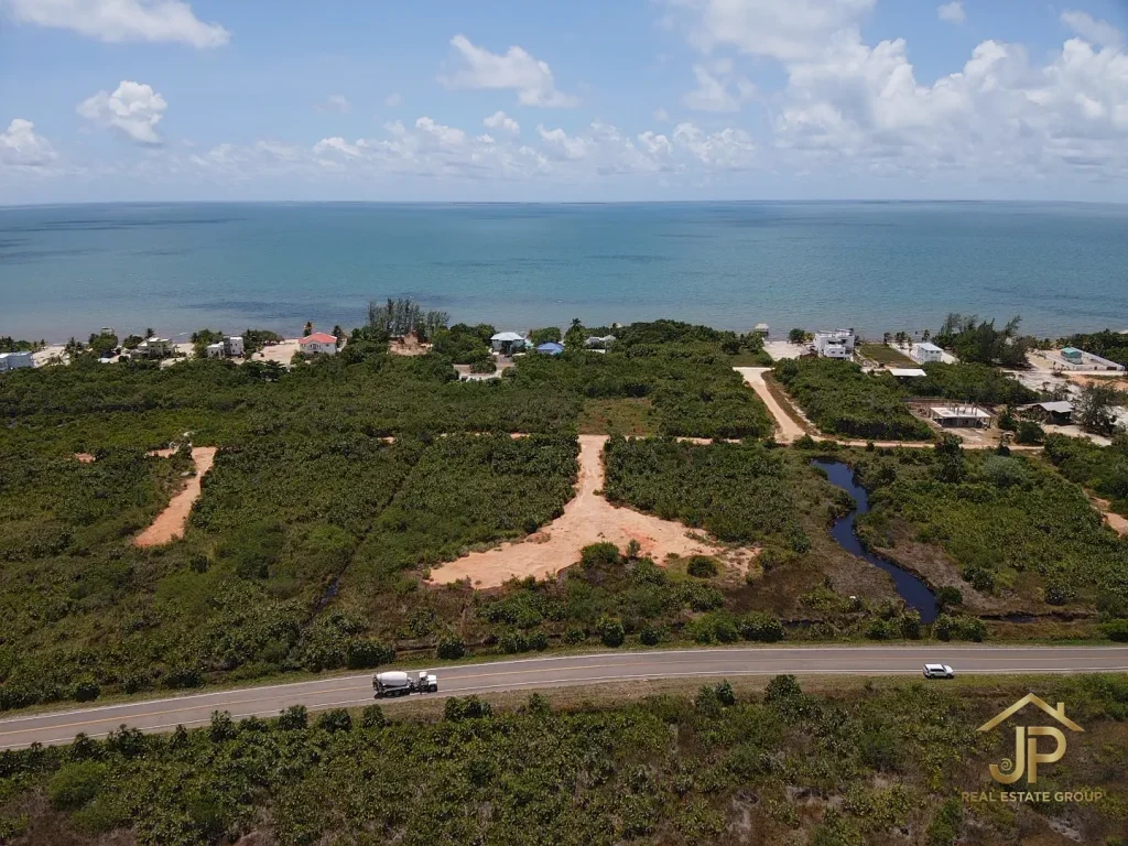 three Placencia Peninsula beach access lots marked with lot numbers 431 432 and 433 - JP Real Estate Group
