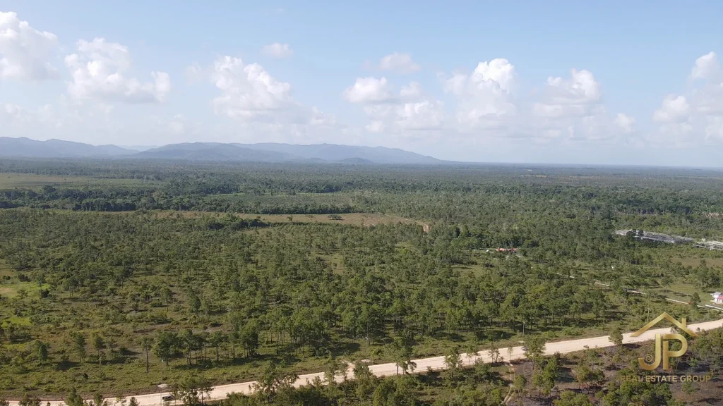 panoramic countryside view from 23 acre property for sale in Red Bank Belize - JP Real Estate Group