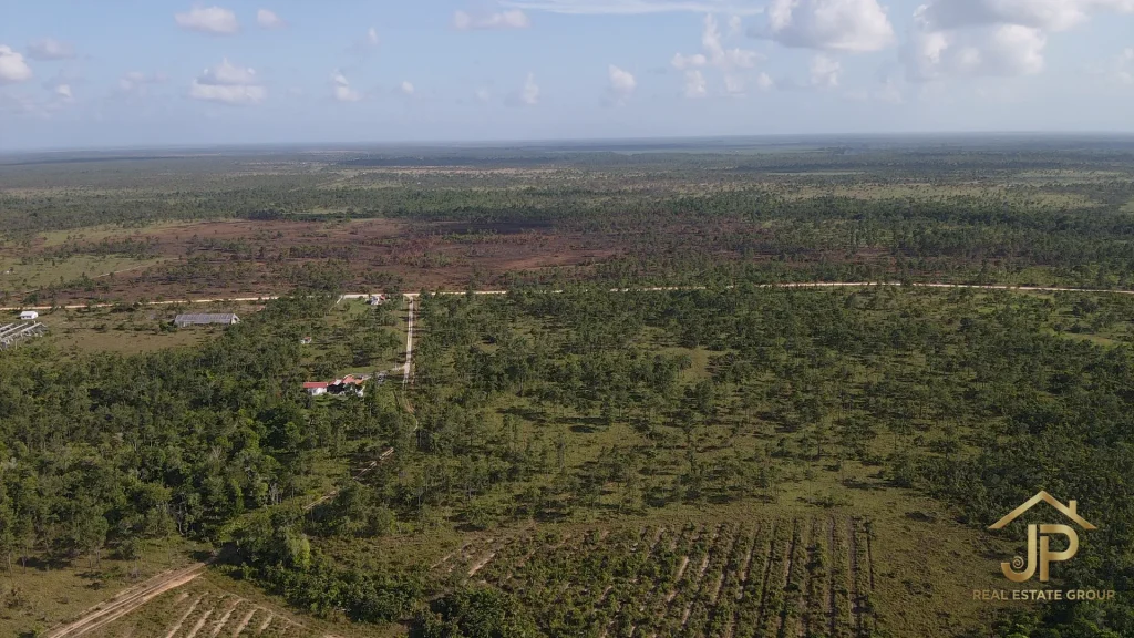 eco-lodge and homestead land for sale in Red Bank Village Belize aerial view - JP Real Estate Group