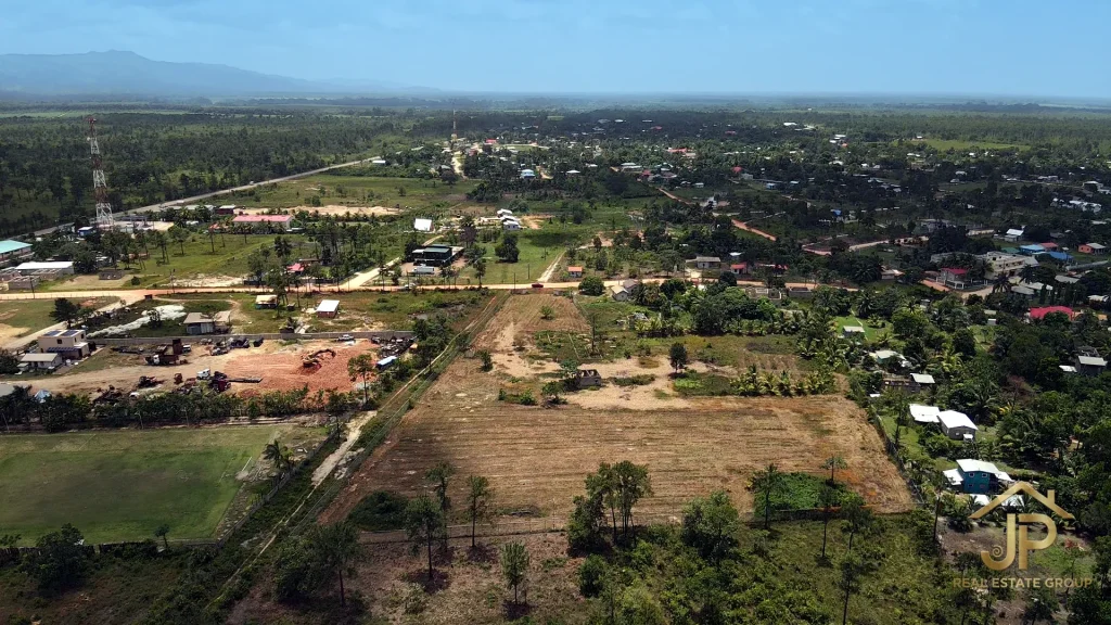 Aerial view of Santa Cruz Village, Stann Creek District, Belize