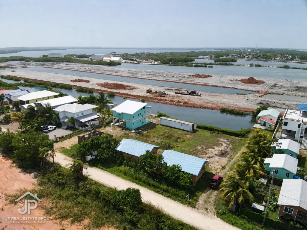 Canal network and neighboring marina development beside the property