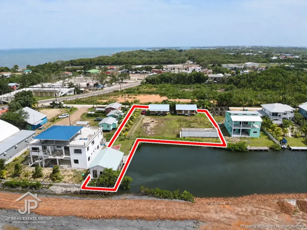 Canal frontage and protected private boat basin with boathouse at Vista Cove