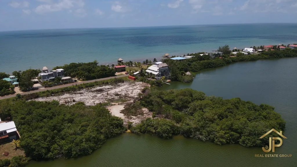 Placencia Peninsula lot with lagoon and sea context - JP Real Estate Group