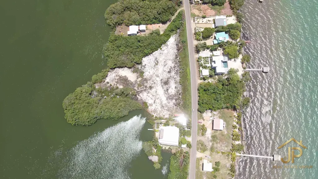 ready-to-build Placencia lot aerial property context - JP Real Estate Group