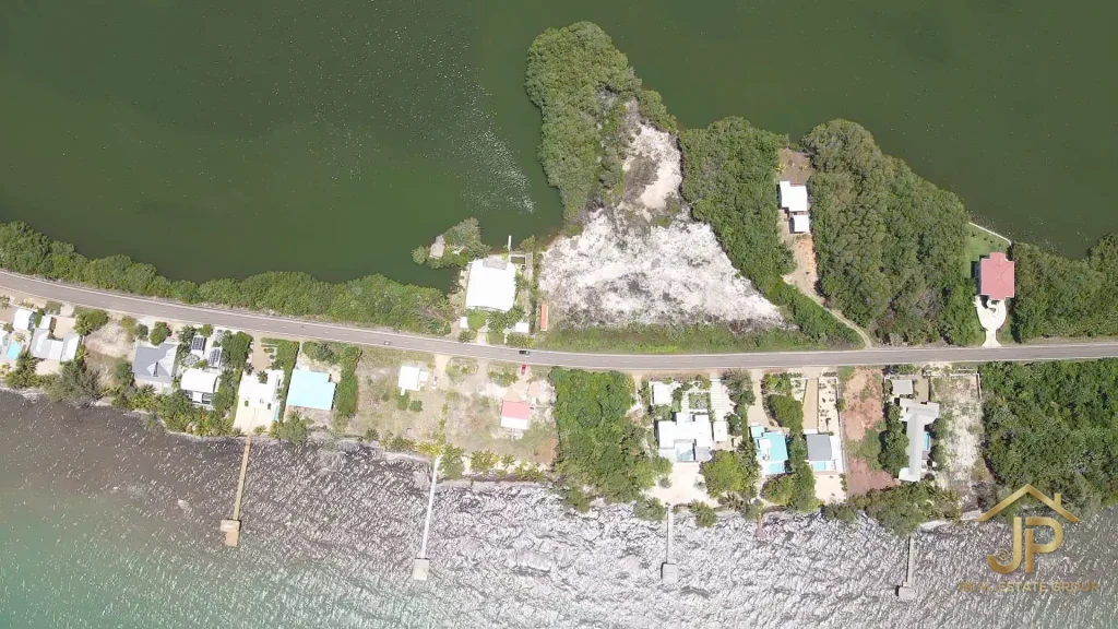 overhead coastal view of 0.76-acre Plantation parcel - JP Real Estate Group