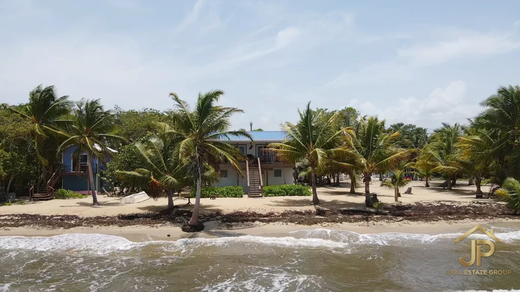 Main residence and guest casita viewed from the Caribbean shoreline